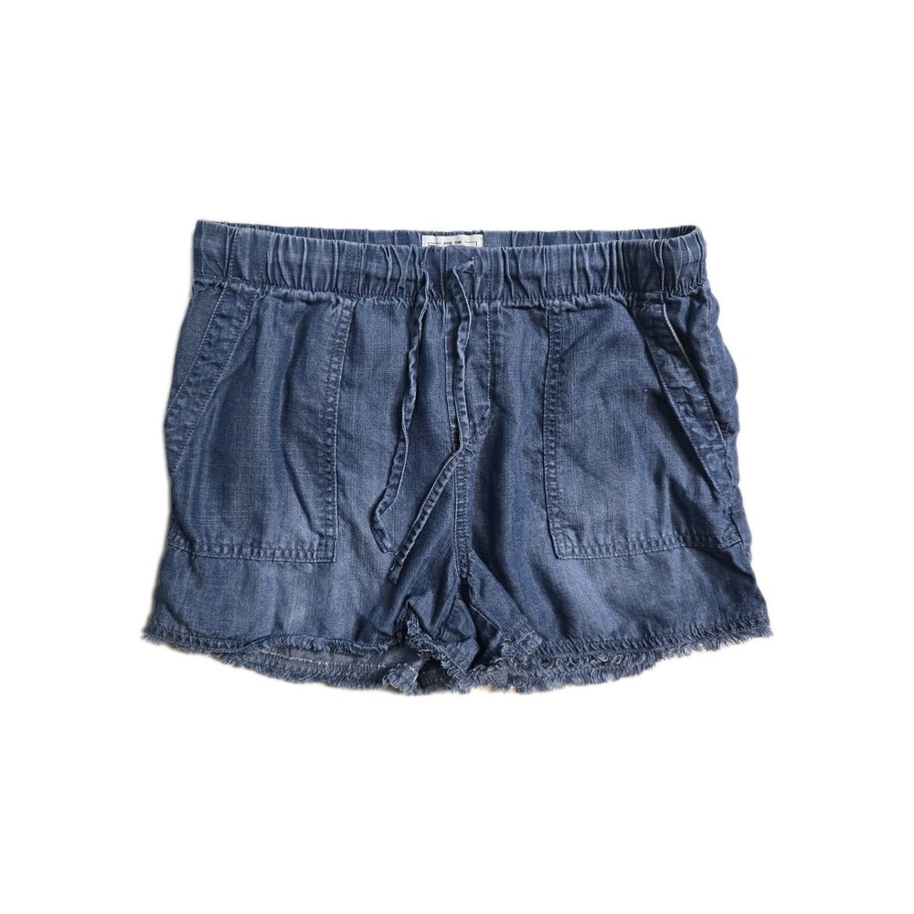 For The Republic Women's Small Tencel Ltwt Denim Small Pockets Frayed Shorts